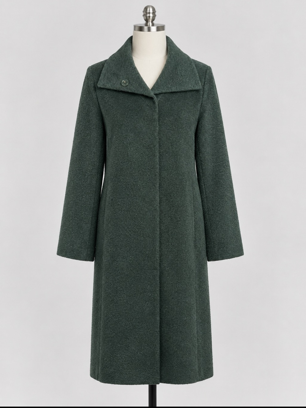 Eileen Fisher Women's Dark Green Alpaca /Wool Midi Coat
